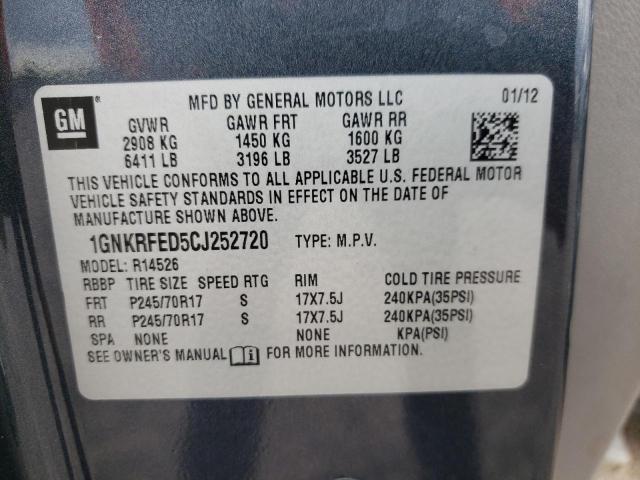 Photo 10 from auction – 2012 CHEVROLET TRAVERSE L with VIN 1GNKRFED5CJ252720