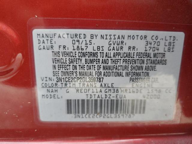 Photo 10 from auction – 2016 NISSAN VERSA NOTE with VIN 3N1CE2CP2GL359787