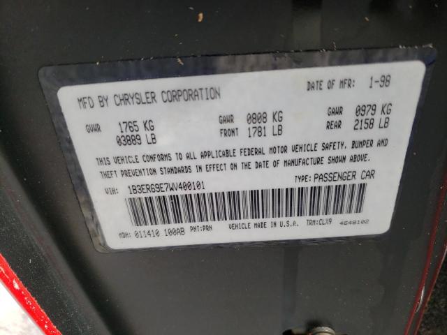 Photo 10 from auction – 1998 DODGE VIPER GTS with VIN 1B3ER69E7WV400101