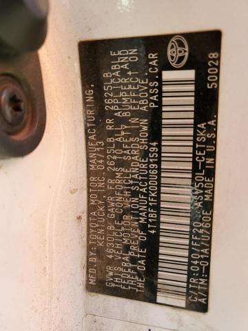 Photo 10 from auction – 2013 TOYOTA CAMRY L with VIN 4T1BF1FK0DU691594