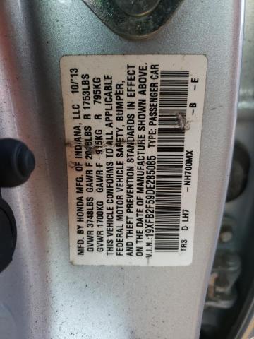 Photo 10 from auction – 2013 HONDA CIVIC LX with VIN 19XFB2F59DE285085