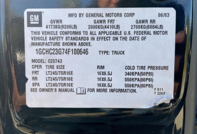 Photo 10 from auction – 2004 CHEVROLET SILVERADO with VIN 1GCHC23G74F100646