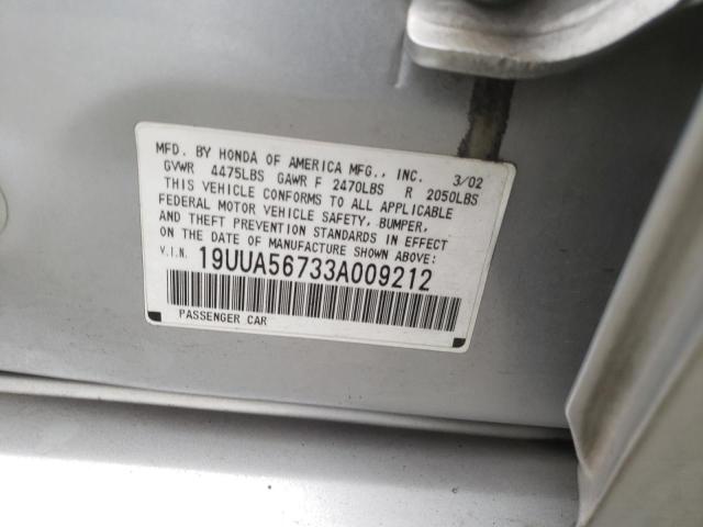 Photo 10 from auction – 2003 ACURA 3.2TL with VIN 19UUA56733A009212