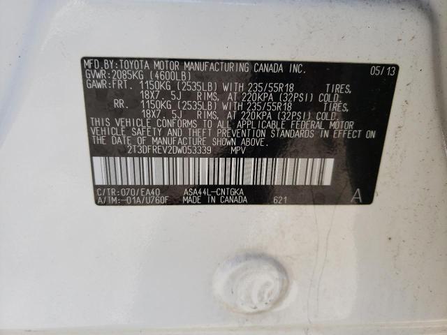 Photo 10 from auction – 2013 TOYOTA RAV4 LIMIT with VIN 2T3DFREV2DW053339