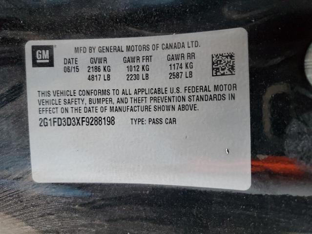 Photo 10 from auction – 2015 CHEVROLET CAMARO LT with VIN 2G1FD3D3XF9288198
