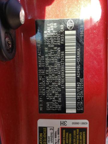 Photo 10 from auction – 2009 TOYOTA CAMRY BASE with VIN 4T1BE46K89U275286
