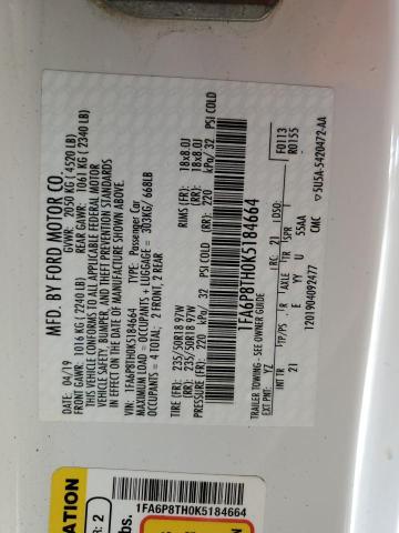 Photo 10 from auction – 2019 FORD MUSTANG with VIN 1FA6P8TH0K5184664