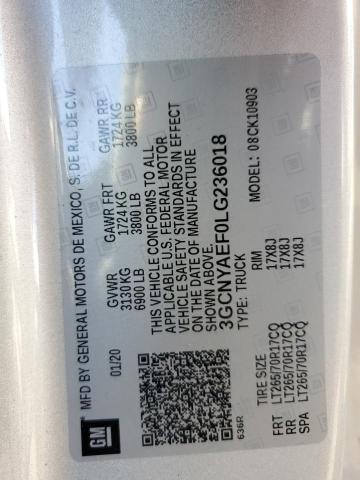 Photo 10 from auction – 2020 CHEVROLET SILVERADO with VIN 3GCNYAEF0LG236018