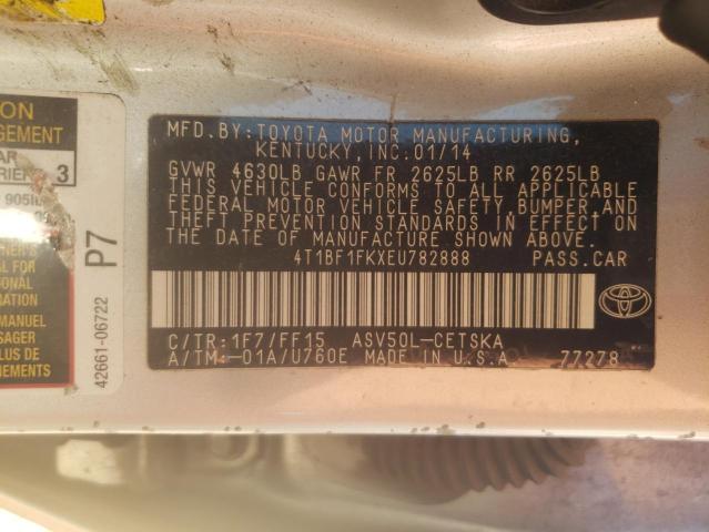 Photo 10 from auction – 2014 TOYOTA CAMRY L with VIN 4T1BF1FKXEU782888