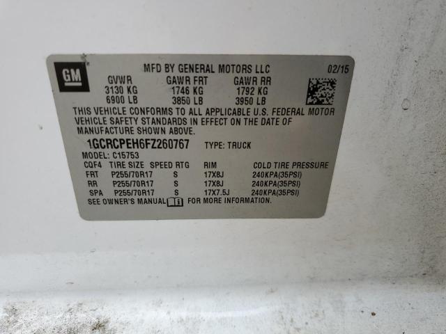 Photo 10 from auction – 2015 CHEVROLET SILVERADO with VIN 1GCRCPEH6FZ260767