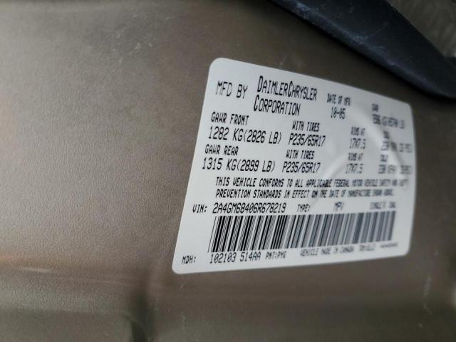 Photo 10 from auction – 2006 CHRYSLER PACIFICA T with VIN 2A4GM68406R678219