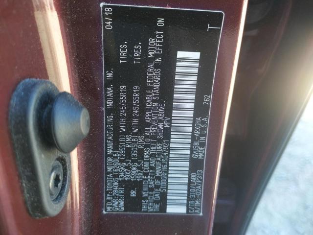 Photo 10 from auction – 2018 TOYOTA HIGHLANDER with VIN 5TDDGRFH6JS047921