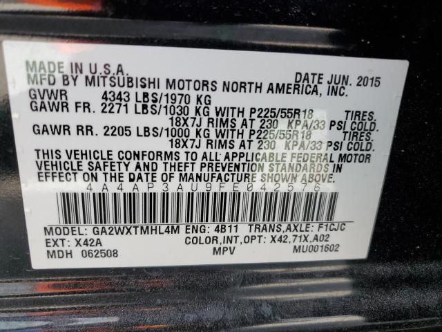 Photo 10 from auction – 2015 MITSUBISHI OUTLANDER with VIN 4A4AP3AU9FE042576