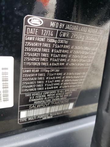 Photo 10 from auction – 2015 LAND ROVER RANGE ROVE with VIN SALWR2VF7FA609056