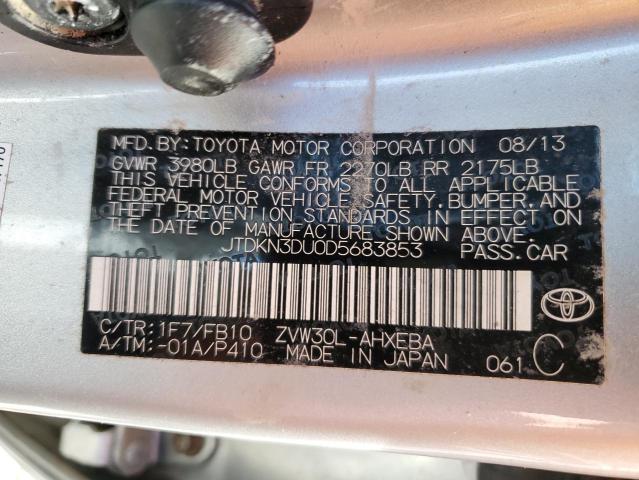 Photo 10 from auction – 2013 TOYOTA PRIUS with VIN JTDKN3DU0D5683853