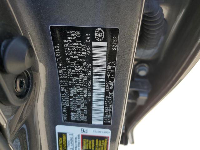 Photo 10 from auction – 2012 TOYOTA CAMRY BASE with VIN 4T1BF1FK5CU593028