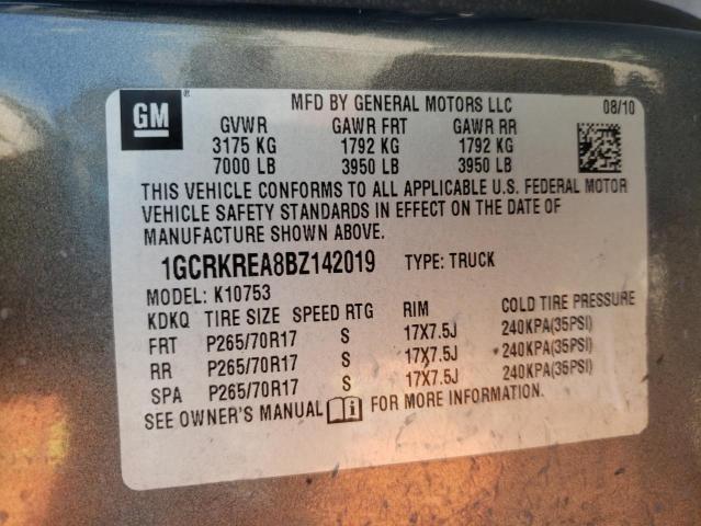 Photo 10 from auction – 2011 CHEVROLET SILVERADO with VIN 1GCRKREA8BZ142019
