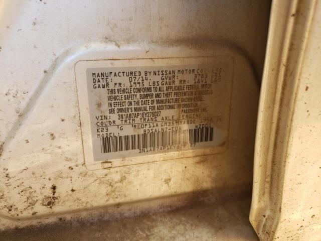 Photo 10 from auction – 2014 NISSAN SENTRA S with VIN 3N1AB7AP1EY276027