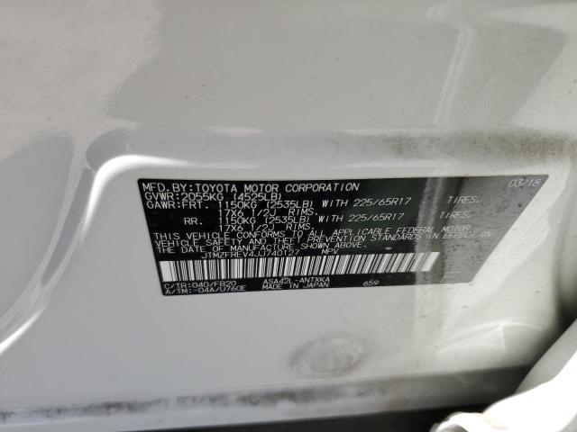 Photo 10 from auction – 2018 TOYOTA RAV4 LE with VIN JTMZFREV4JJ740127