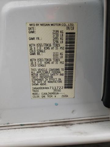 Photo 10 from auction – 2019 NISSAN FRONTIER S with VIN 1N6AD0ER4KN711722