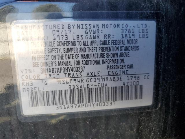 Photo 10 from auction – 2017 NISSAN SENTRA S with VIN 3N1AB7AP0HY403337