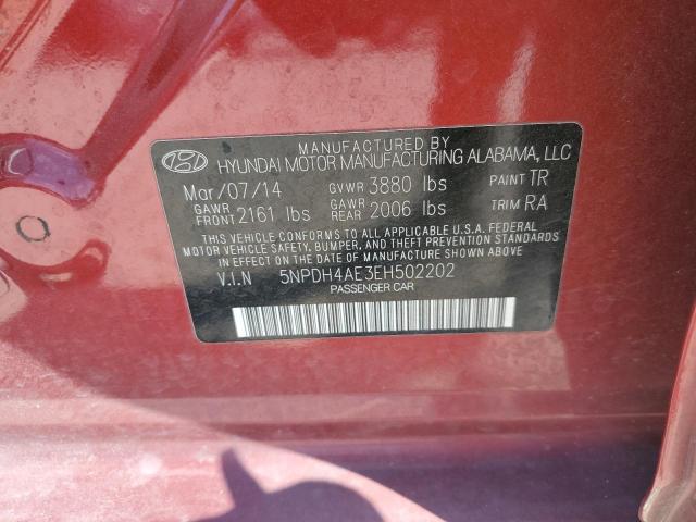 Photo 10 from auction – 2014 HYUNDAI ELANTRA SE with VIN 5NPDH4AE3EH502202
