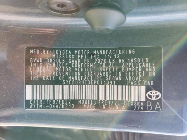 Photo 10 from auction – 2014 TOYOTA COROLLA L with VIN 5YFBURHE3EP041091