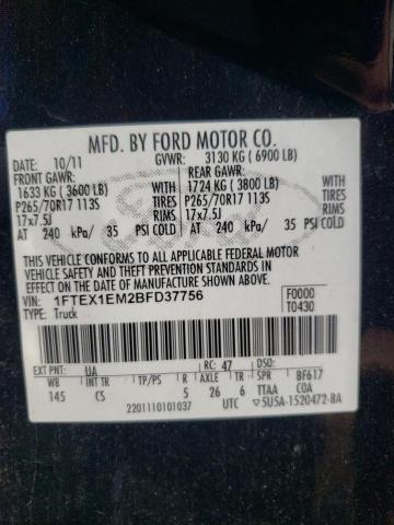 Photo 10 from auction – 2011 FORD F150 SUPER with VIN 1FTEX1EM2BFD37756