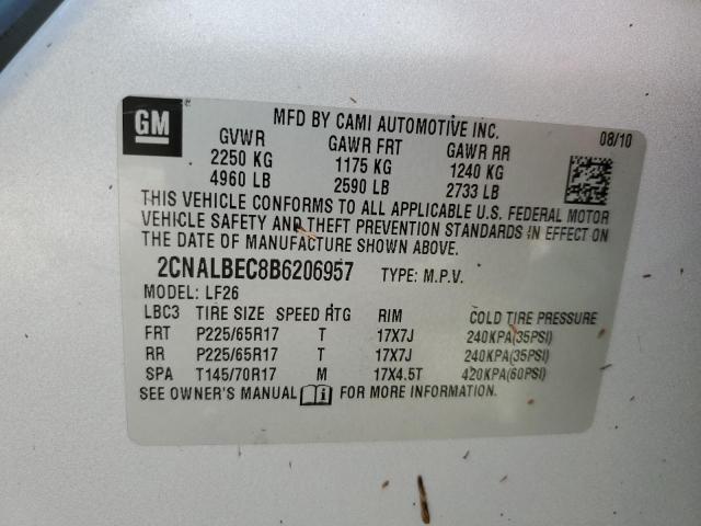 Photo 10 from auction – 2011 CHEVROLET EQUINOX LS with VIN 2CNALBEC8B6206957