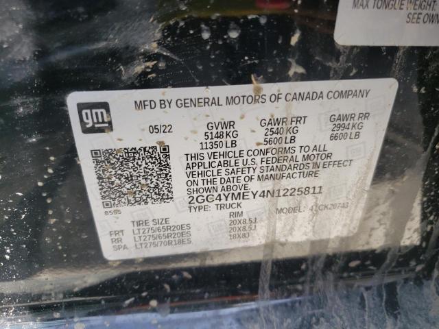 Photo 10 from auction – 2022 CHEVROLET SILVERADO with VIN 2GC4YMEY4N1225811