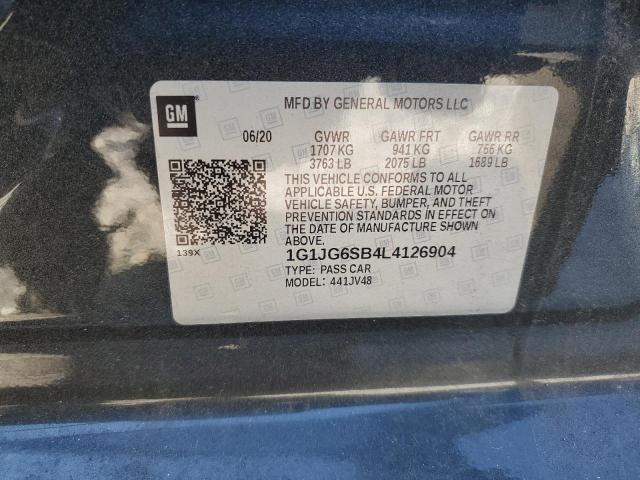 Photo 10 from auction – 2020 CHEVROLET SONIC with VIN 1G1JG6SB4L4126904