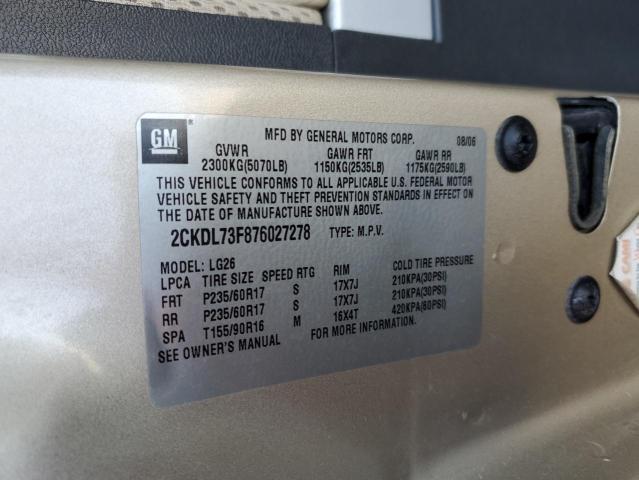 Photo 10 from auction – 2007 PONTIAC TORRENT with VIN 2CKDL73F876027278