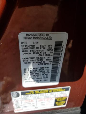 Photo 10 from auction – 2006 INFINITI FX45 with VIN JNRBS08W16X401083