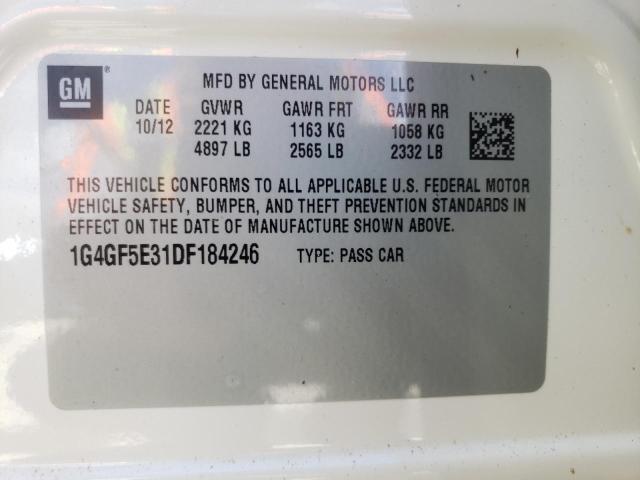 Photo 10 from auction – 2013 BUICK LACROSSE P with VIN 1G4GF5E31DF184246
