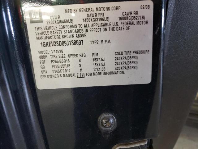 Photo 10 from auction – 2009 GMC ACADIA SLT with VIN 1GKEV23D09J138697