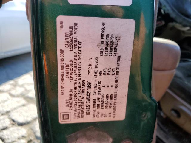 Photo 10 from auction – 1999 CHEVROLET BLAZER with VIN 1GNCS13W3X2119891