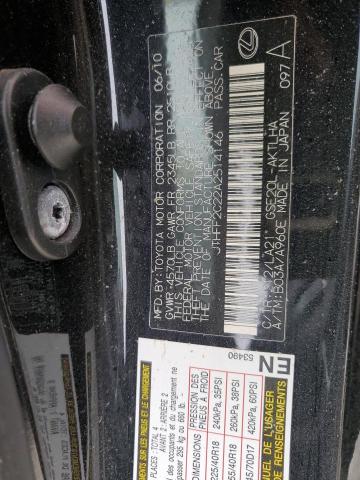 Photo 10 from auction – 2010 LEXUS IS 250 with VIN JTHFF2C22A2514146