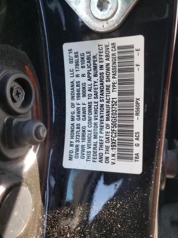 Photo 10 from auction – 2016 HONDA CIVIC LX with VIN 19XFC2F50GE037521