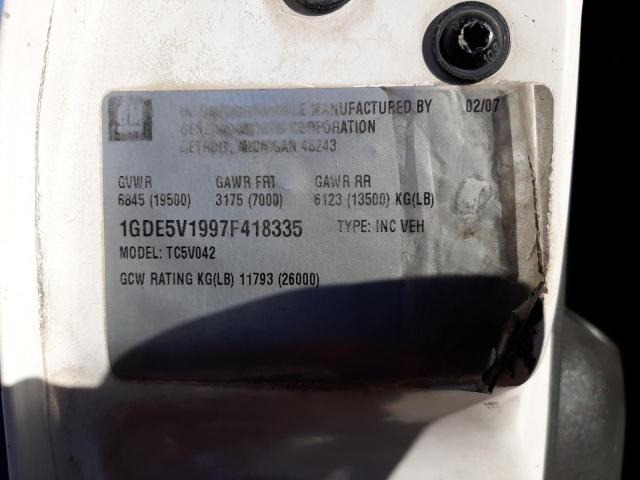 Photo 10 from auction – 2007 GMC C5500 C5V0 with VIN 1GDE5V1997F418335