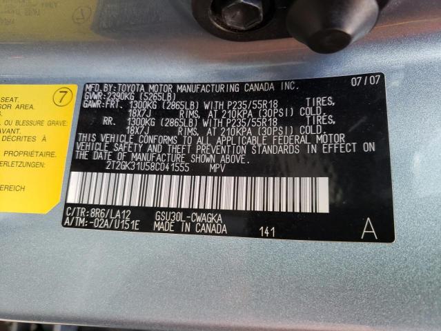 Photo 10 from auction – 2008 LEXUS RX 350 with VIN 2T2GK31U58C041555