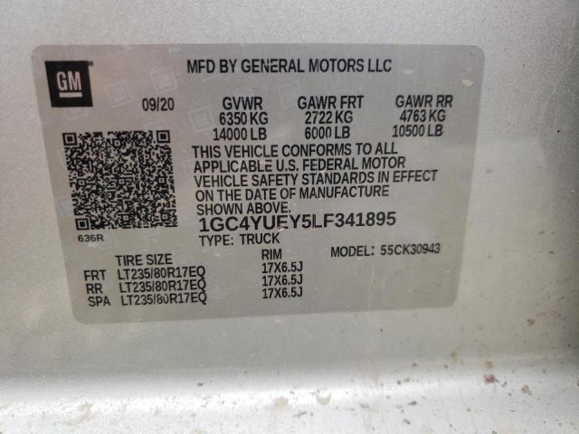 Photo 10 from auction – 2020 CHEVROLET silverado with VIN 1GC4YUEY5LF341895