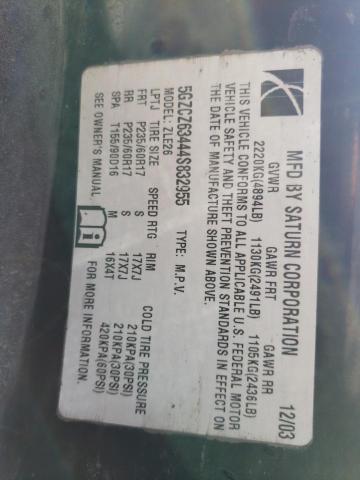 Photo 10 from auction – 2004 SATURN VUE with VIN 5GZCZ63444S832955