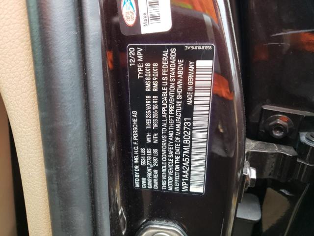 Photo 10 from auction – 2021 PORSCHE MACAN with VIN WP1AA2A57MLB02731