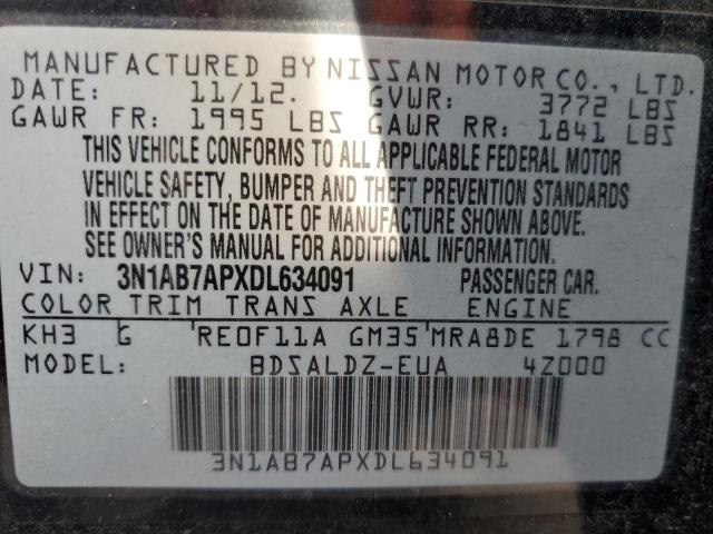 Photo 10 from auction – 2013 NISSAN SENTRA S with VIN 3N1AB7APXDL634091
