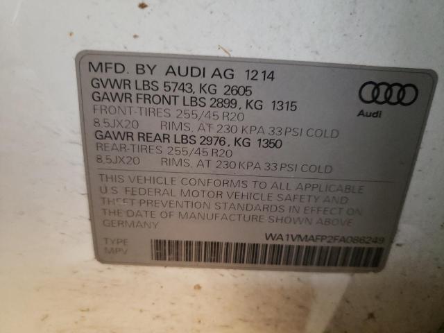 صورة رقم 10 من المزاد - 2015 AUDI Q5 TDI PRE مع VIN WA1VMAFP2FA086249