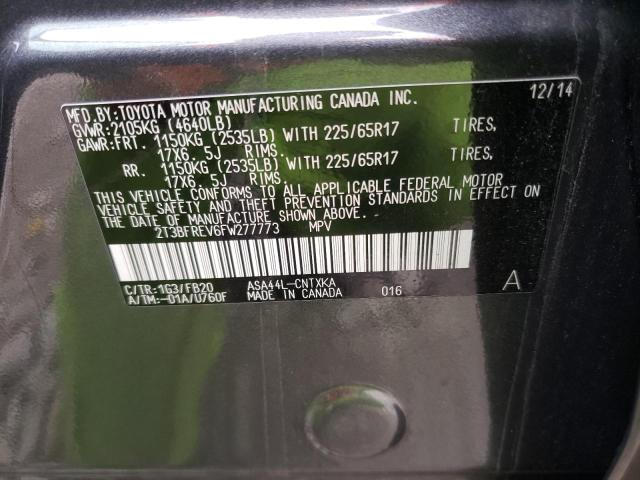 Photo 10 from auction – 2015 TOYOTA RAV4 LE with VIN 2T3BFREV6FW277773