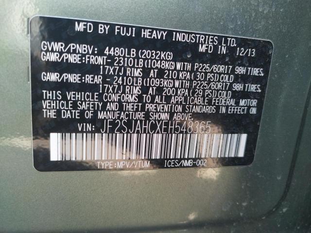 Photo 10 from auction – 2014 SUBARU FORESTER 2 with VIN JF2SJAHCXEH548365