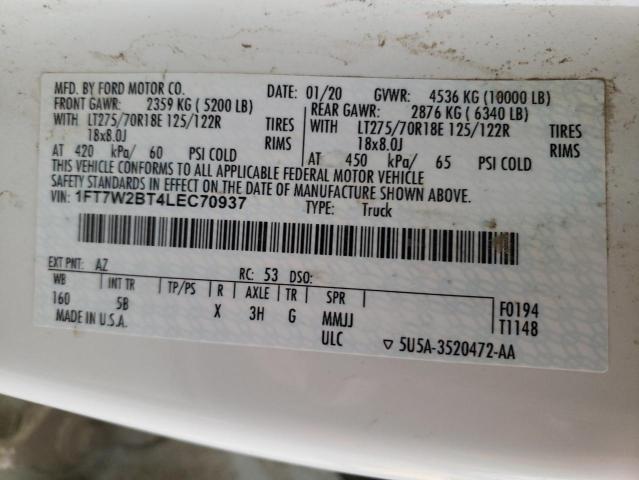 Photo 10 from auction – 2020 FORD F250 SUPER with VIN 1FT7W2BT4LEC70937