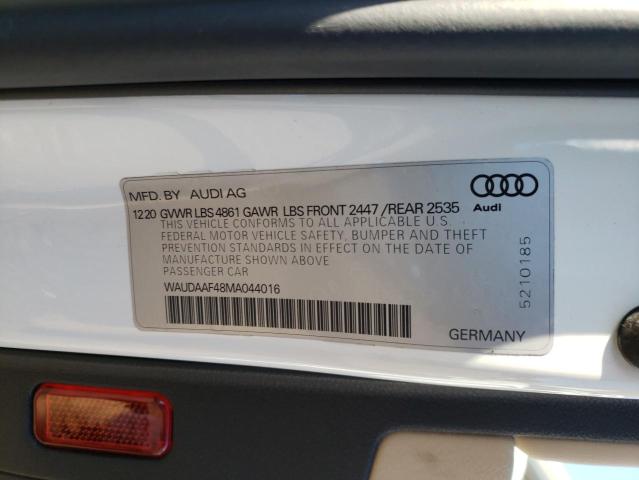 Photo 10 from auction – 2021 AUDI A4 PREMIUM with VIN WAUDAAF48MA044016