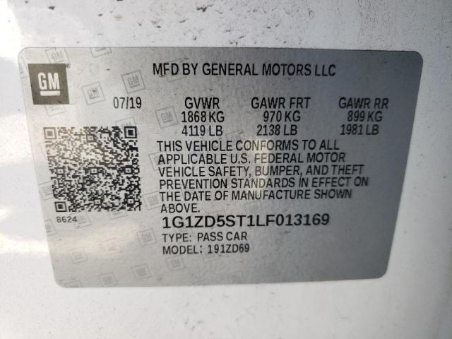 Photo 10 from auction – 2020 CHEVROLET MALIBU LT with VIN 1G1ZD5ST1LF013169